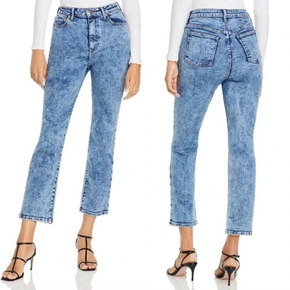 NEW Jonathan Simkhai River High Rise Straight Leg Mineral Acid Wash Jeans Size 2